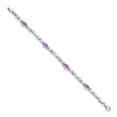 14k White Gold Amethyst Bracelet